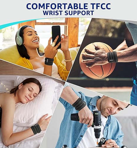 Miniatura 7 de HiRui Muñequera para desgarros TFCC, muñequera ajustable, soporte para fitness, levantamiento de pesas, tenis, tendinitis, túnel carpiano, artritis,