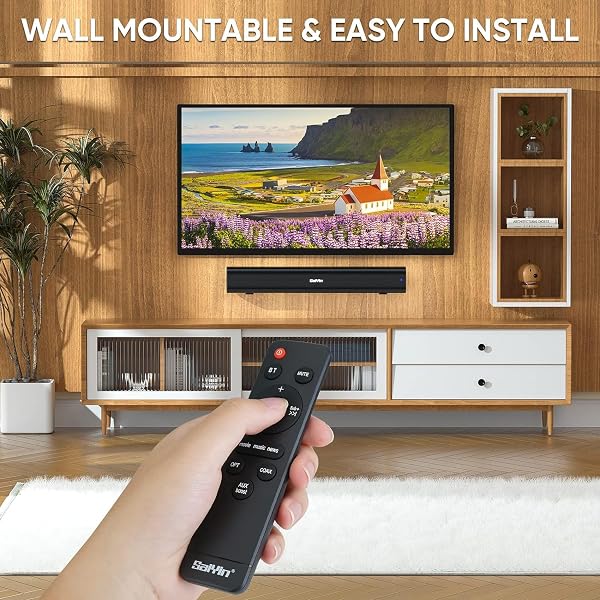 Saiyin Soundbar per TV, 40 Watt, Sistema Surround Compatto con Connessione Bluetooth 5.3/Ottica/AUX per PC/Giochi/Proiettori, 17 Pollici - 5