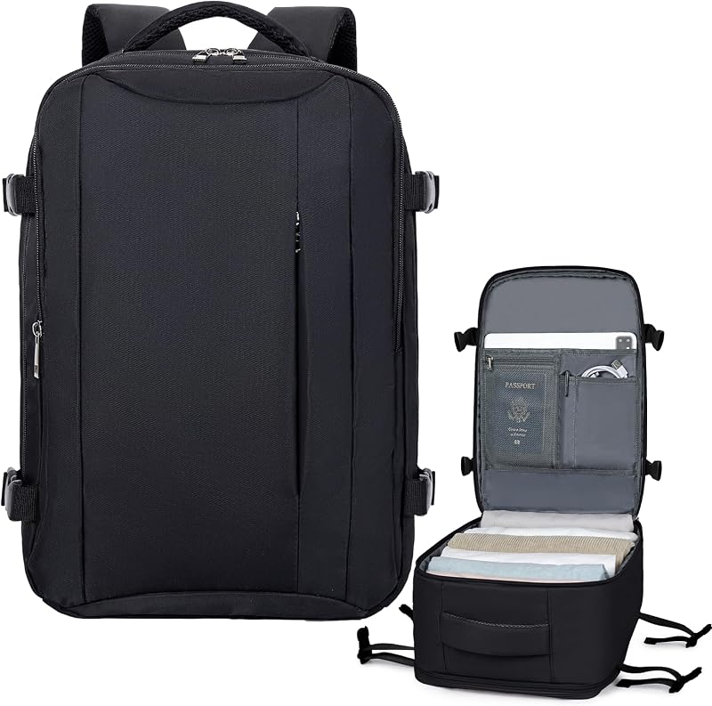Lossga for Ryanair Cabin Bags 40x30x20,Travel Backpack 40x30x20 Cabin Bag Underseat Carry on Travel Bag 24L Hand Luggage Bag with Hidden Anti-Theft Bag Airline Approved for Women and Men