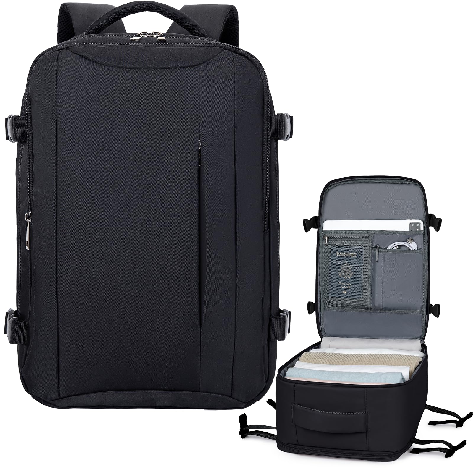 Lossga for Ryanair Cabin Bags 40x30x20,Travel Backpack 40x30x20 Cabin Bag Underseat Carry on Travel Bag 24L Hand Luggage Bag with Hidden Anti-Theft Bag Airline Approved for Women and Men