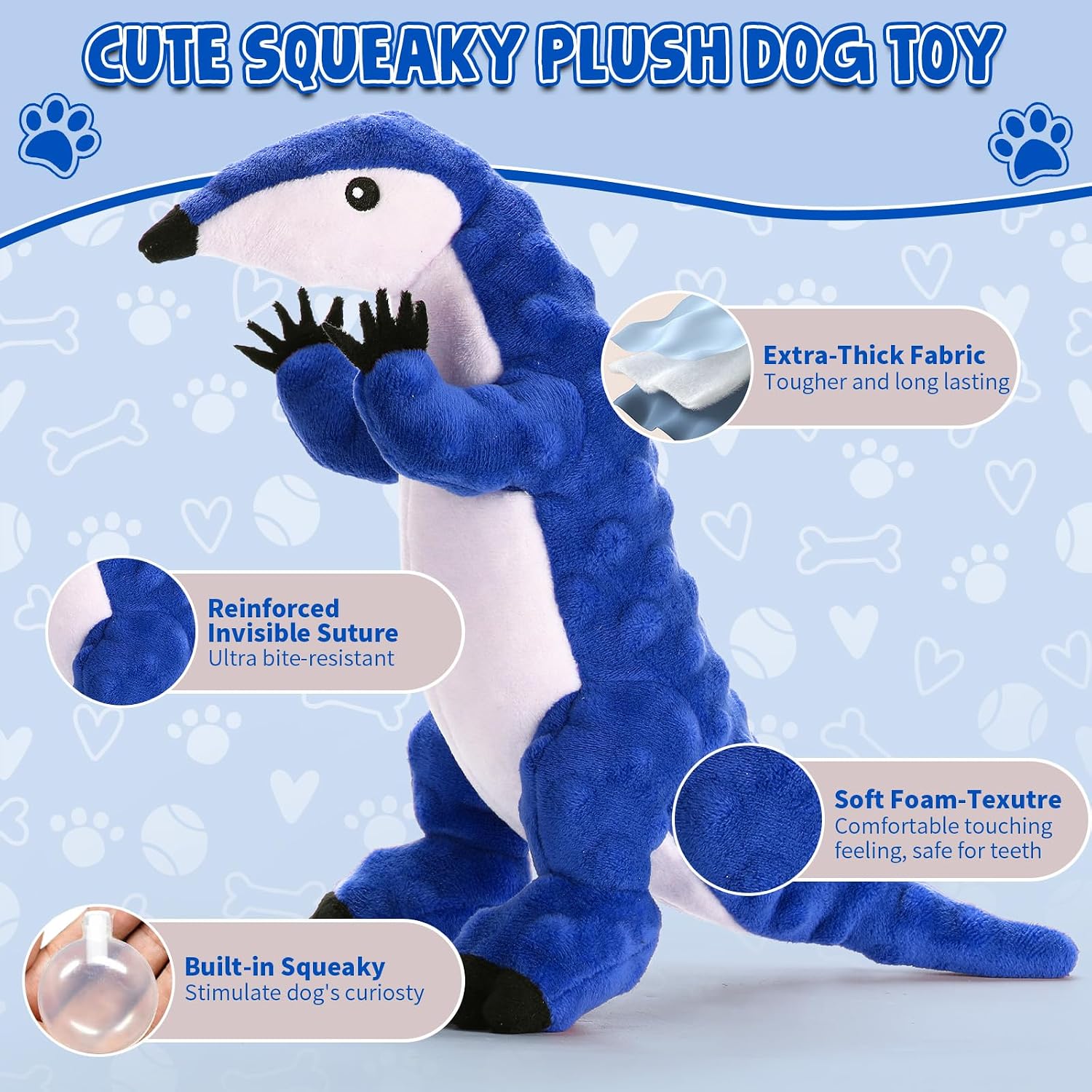 loncoldy Plush Chew Toys for Dogs Tough Squeaky Dog Toys Stuffed Animals Plush Dog Toy for Puppy Small Medium Dogs to Keep Them Busy image 2