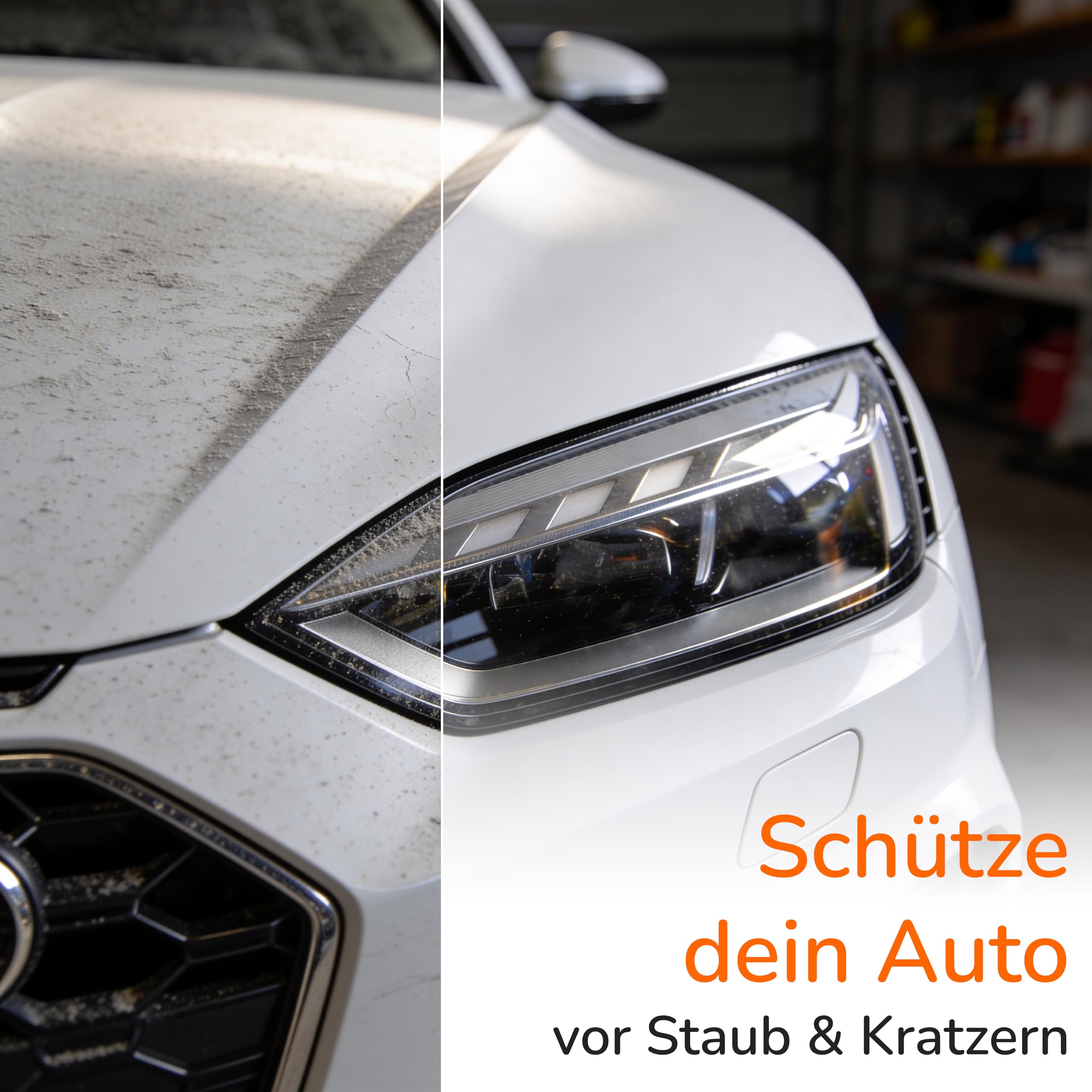 Upgrade4cars Autoabdeckung Indoor Stretch | Auto Abdeckplane aus Stoff in Schwarz | Größe SUV - M (450-480 cm)