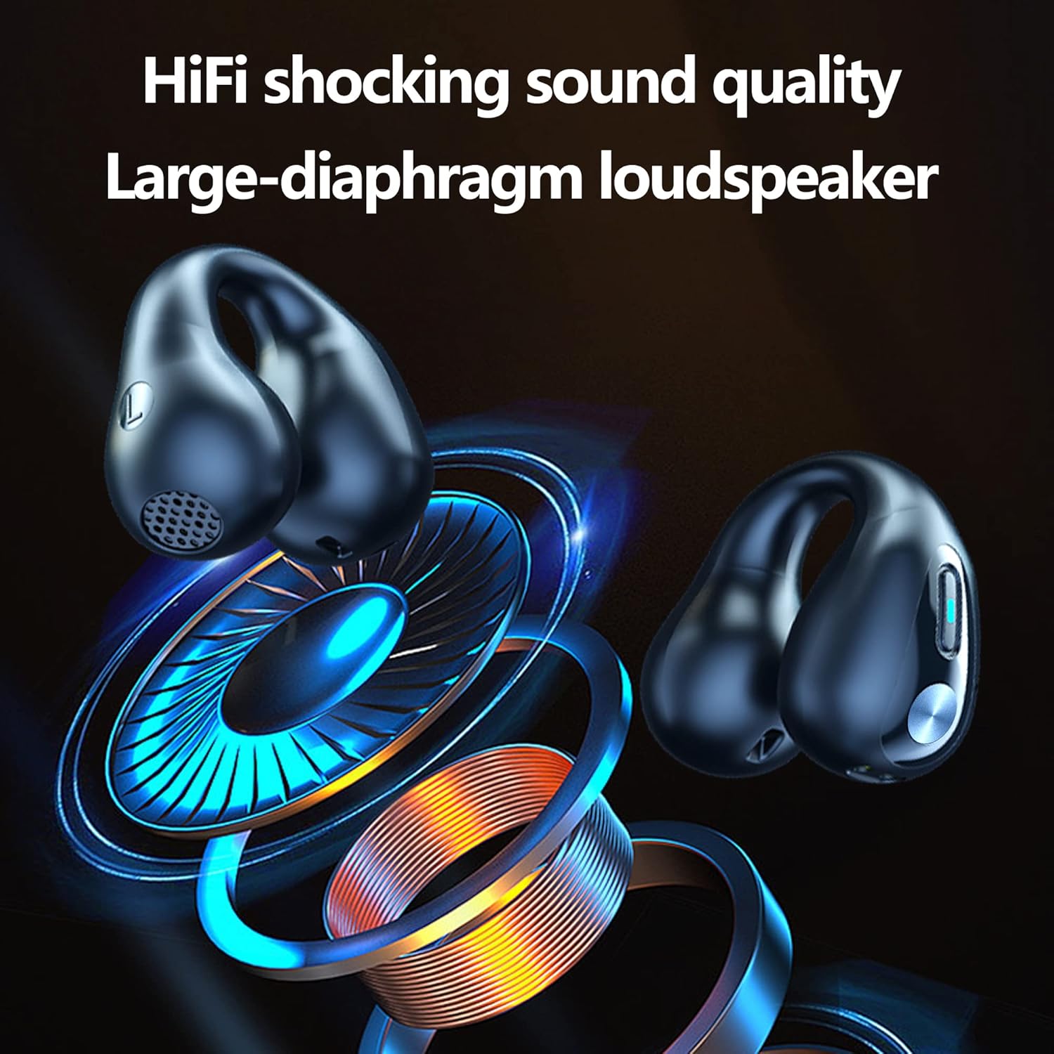 Wireless Ear Clip Bone Conduction Headphones Bluetooth, 2023 New Mini Open Ear Headphones Wireless Bluetooth, Waterproof Sport Running Earring Earphone (New White) (White)