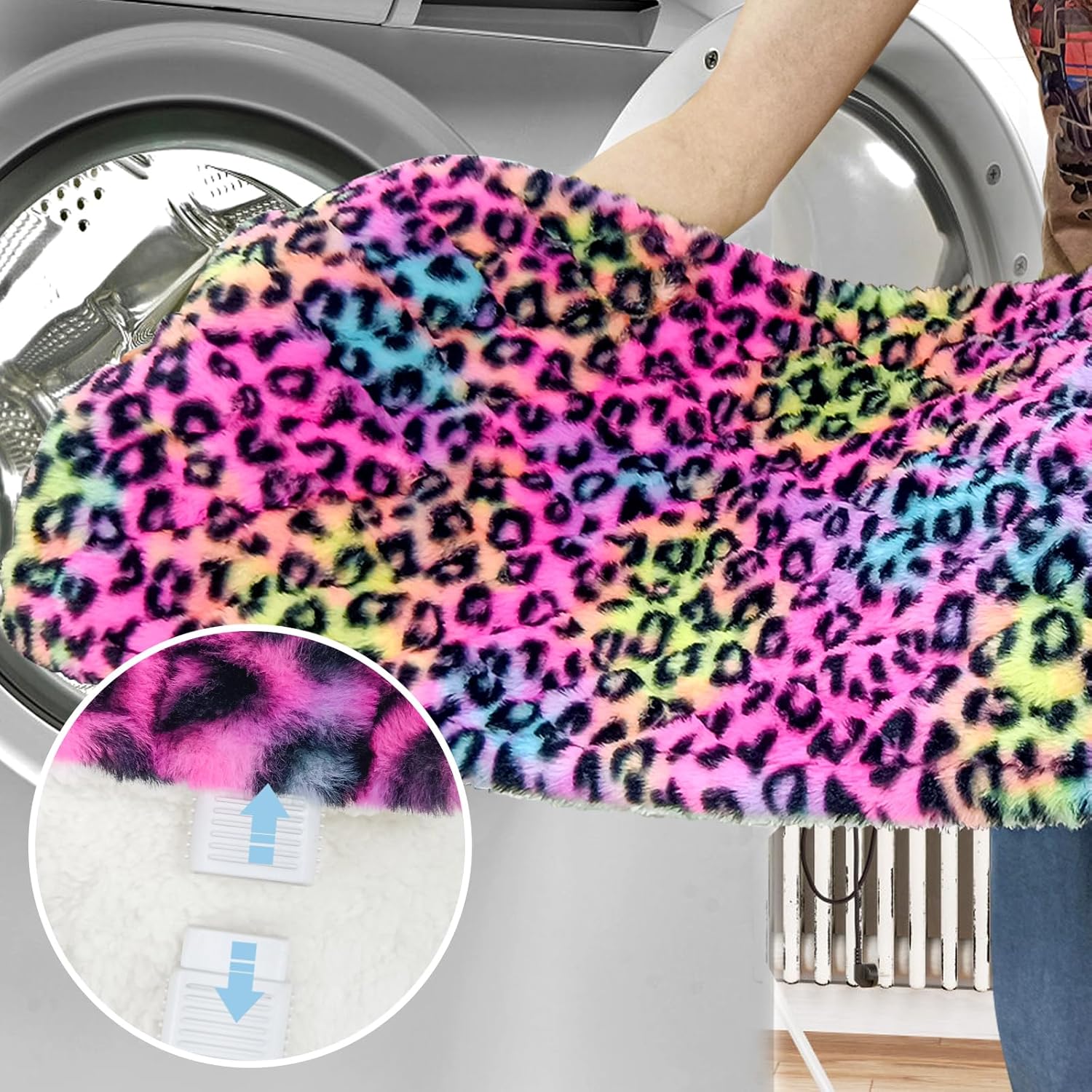 Weighted Heating Pad - Plush 2.3LB Hot Heated Pad for Back Pain Relieve - Dry & Moist Heat Option - Auto Shut Off Function-Holiday Gifts for Women Men Mom Dad (Leopard Print, 12''×24''Red BH) - Image 6