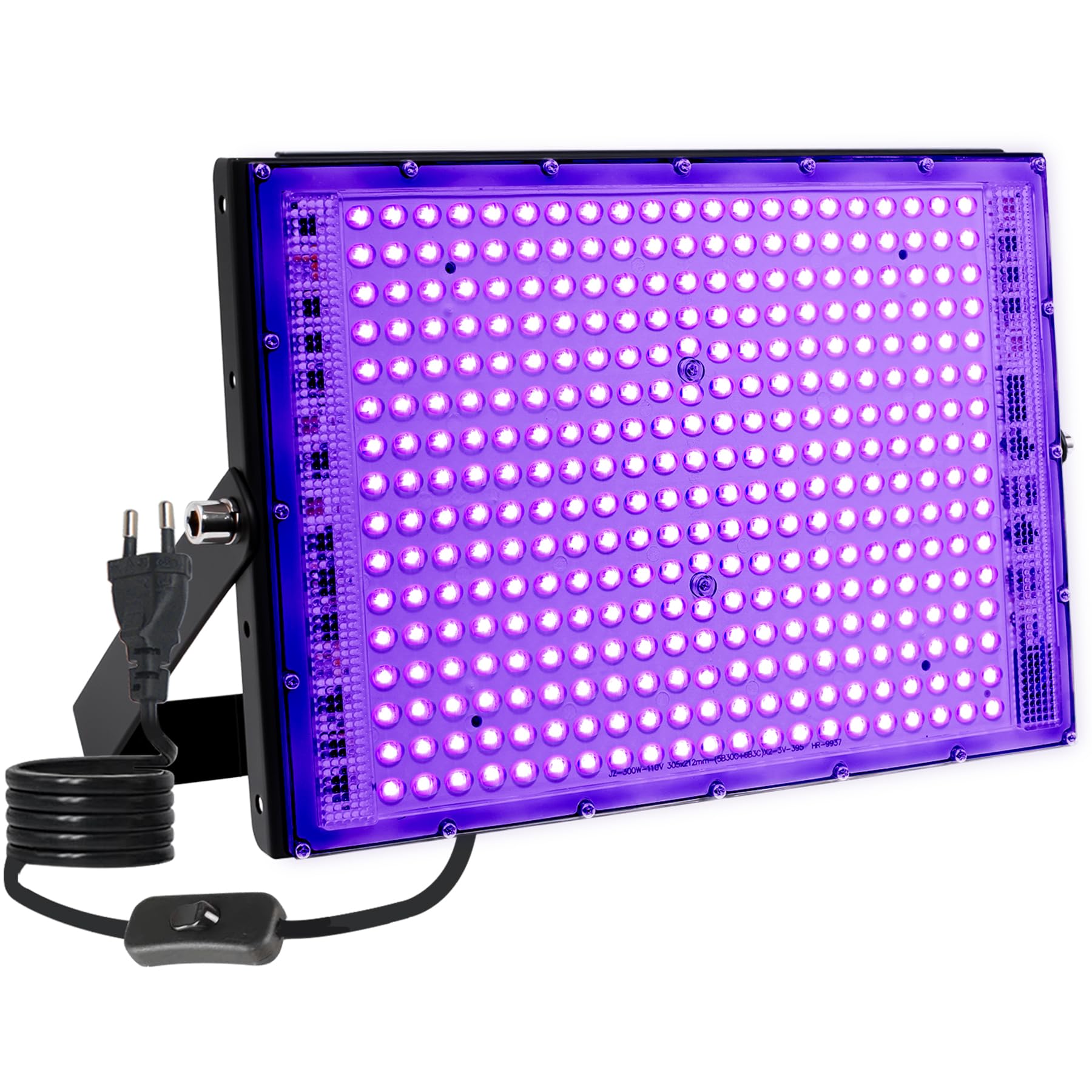 Luce Nera UV 300W, Faretto LED UV, IP66 Impermeabile Faro Ultravioletta,385-400nm Black light per Festa,Pittura Fluo,Poster Fluorescente,Halloween (1 pezzo)