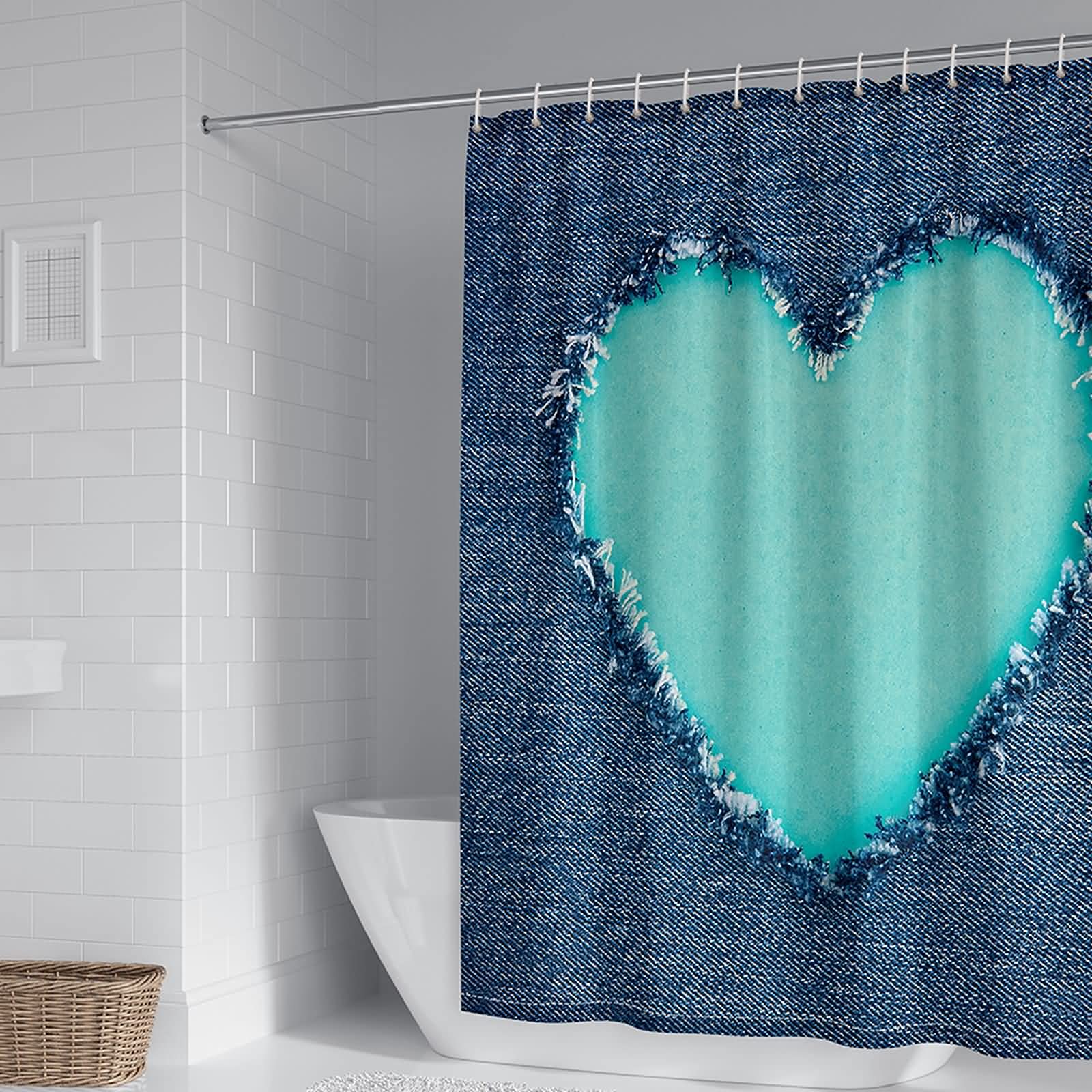 Rideau de douche anti moisissure en polyester imperméable 165x180