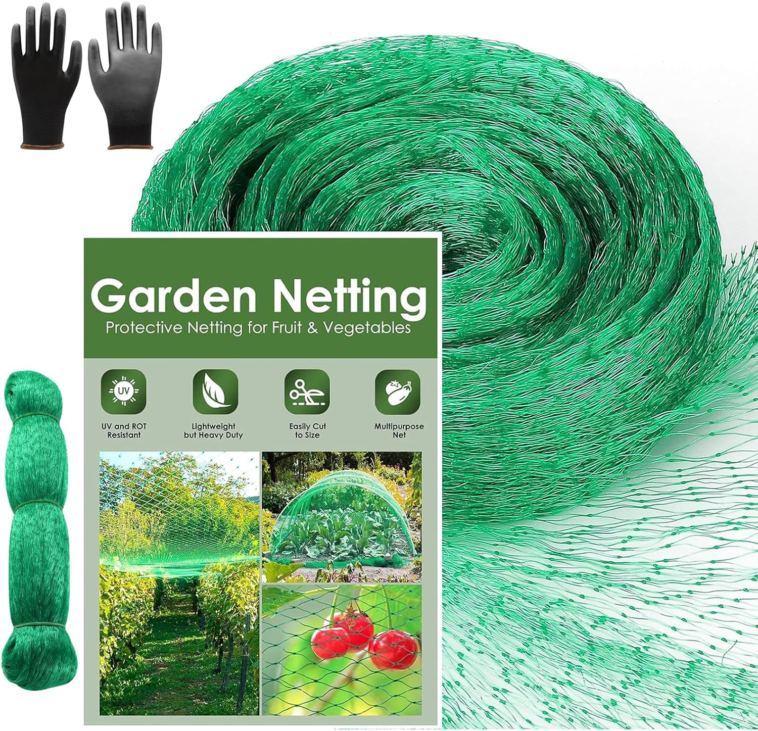 SPERO SPERA 2PCS Bird Netting for Garden 13x20Ft,Protect Vegetable Plants and Fruit Trees,Plastic Trellis Netting for Birds,Deer,Chicken and Squirrels,Reusable Garden Netting for Protection