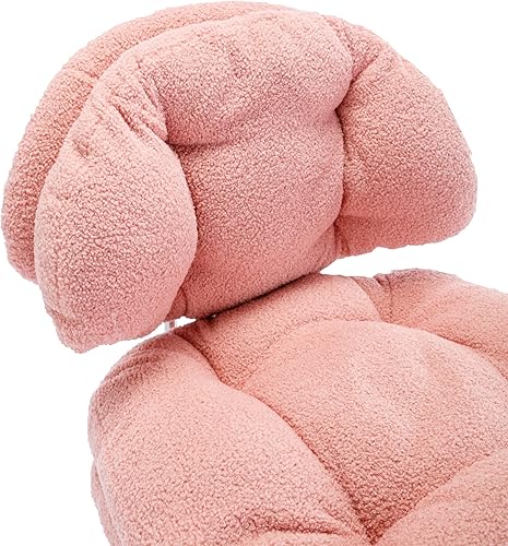 Miniatura 9 de Silla de escritorio de terciopelo de peluche, sillas de escritorio modernas con ruedas, asiento tapizado, altura ajustable, muebles giratorios para