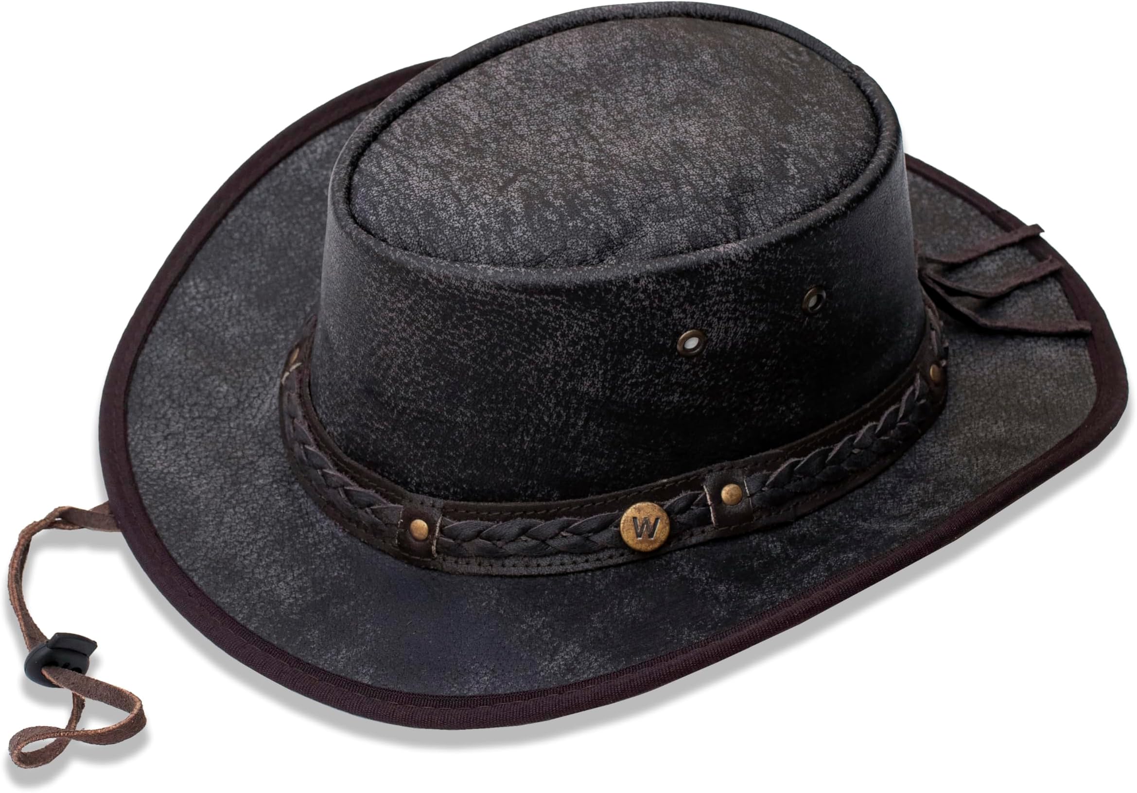 Cowboy Hat for Men, Distressed Dark Brown