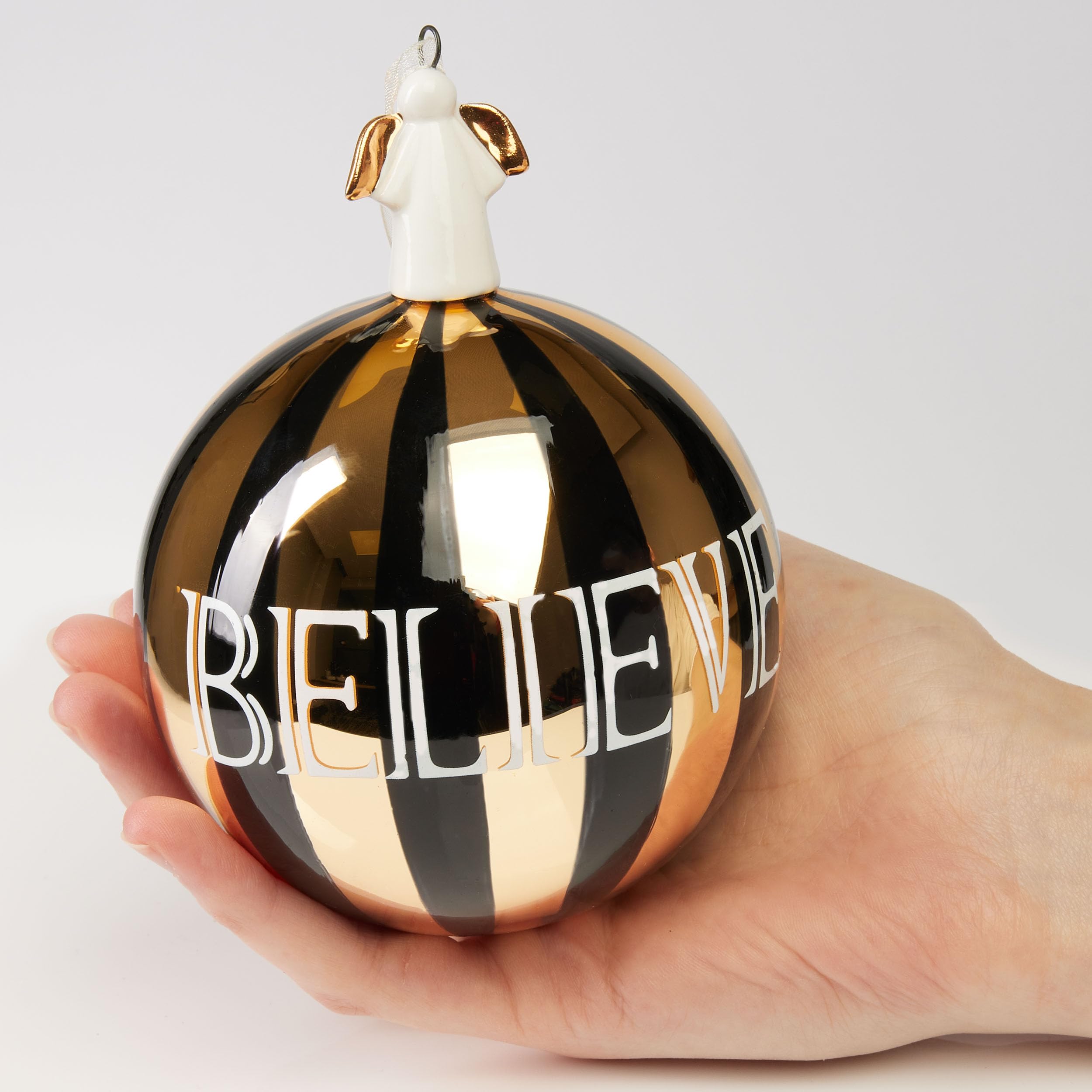 BRUBAKER Palla Di Natale Re Degli Scacchi, 10 Cm, Vetro E Porcellana Con Corona Dorata, Eleganza Per L'Albero