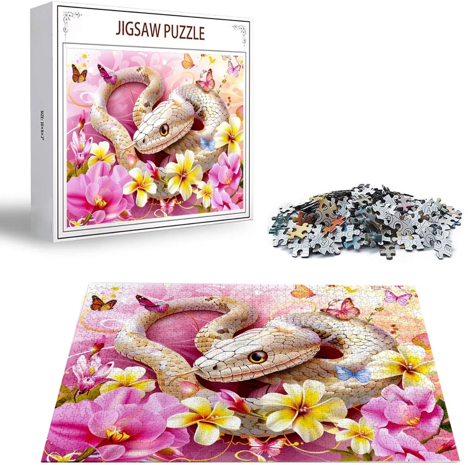 Puzzle 5000 Pezzi, 3 4 5 Anni Puzzle Fiore 6 7 8 Anni Giochi Educativi Sostenibili Con Motivi Per Adulti Da Gioco in Legno Di Alta Qualità Jigsaw Serpente per Gioco Familiare, 2026 Regalo Natale H-323