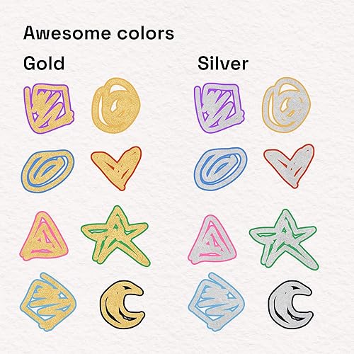 Miniatura 5 de ARTISTRO Marcadores de contorno, 16 bolígrafos de contorno, 5 tarjetas, juego de 15 marcadores de pintura acrílica a base de agua, punta extrafina