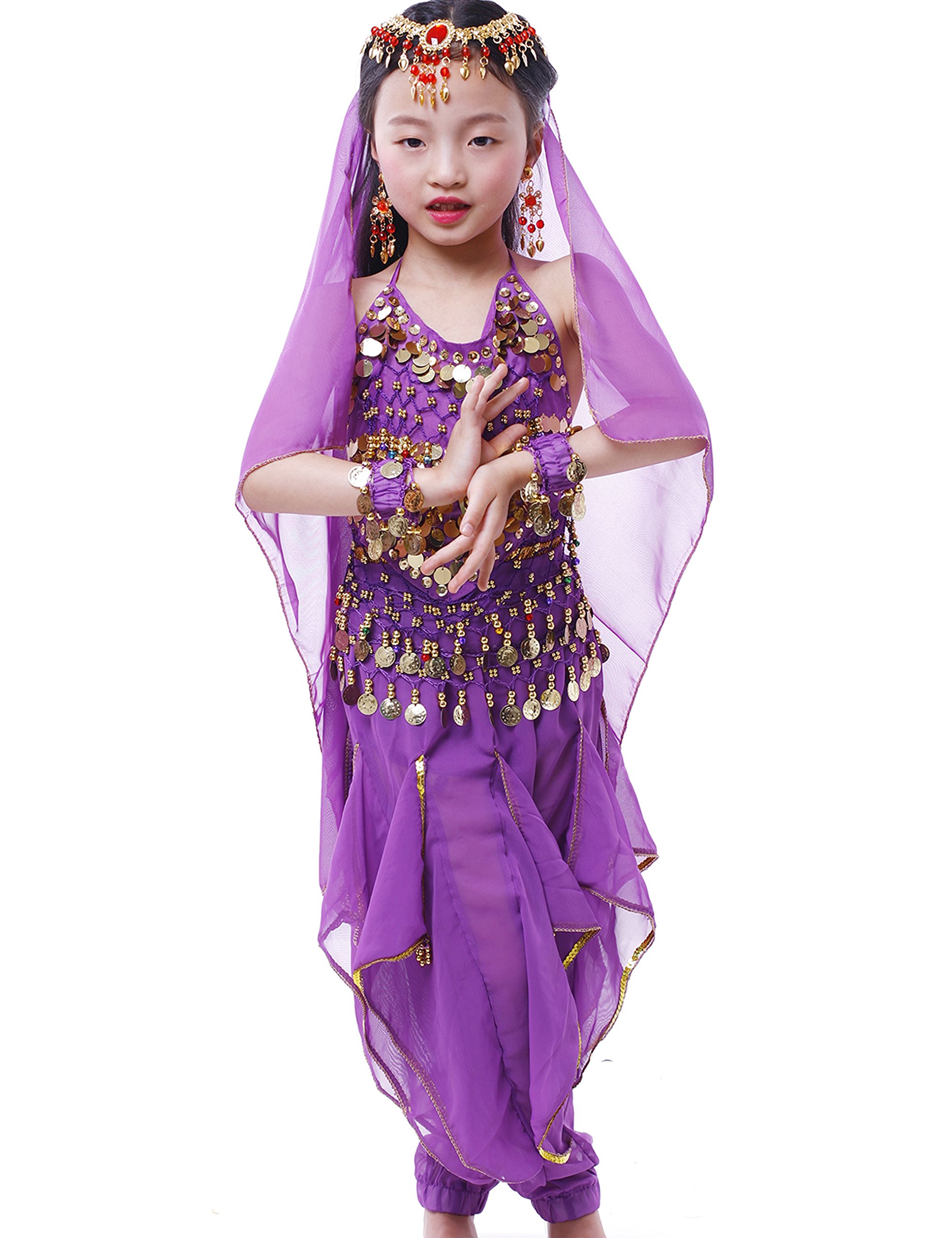Girls Genie Costume India Belly Dance Arabian Princess Halloween