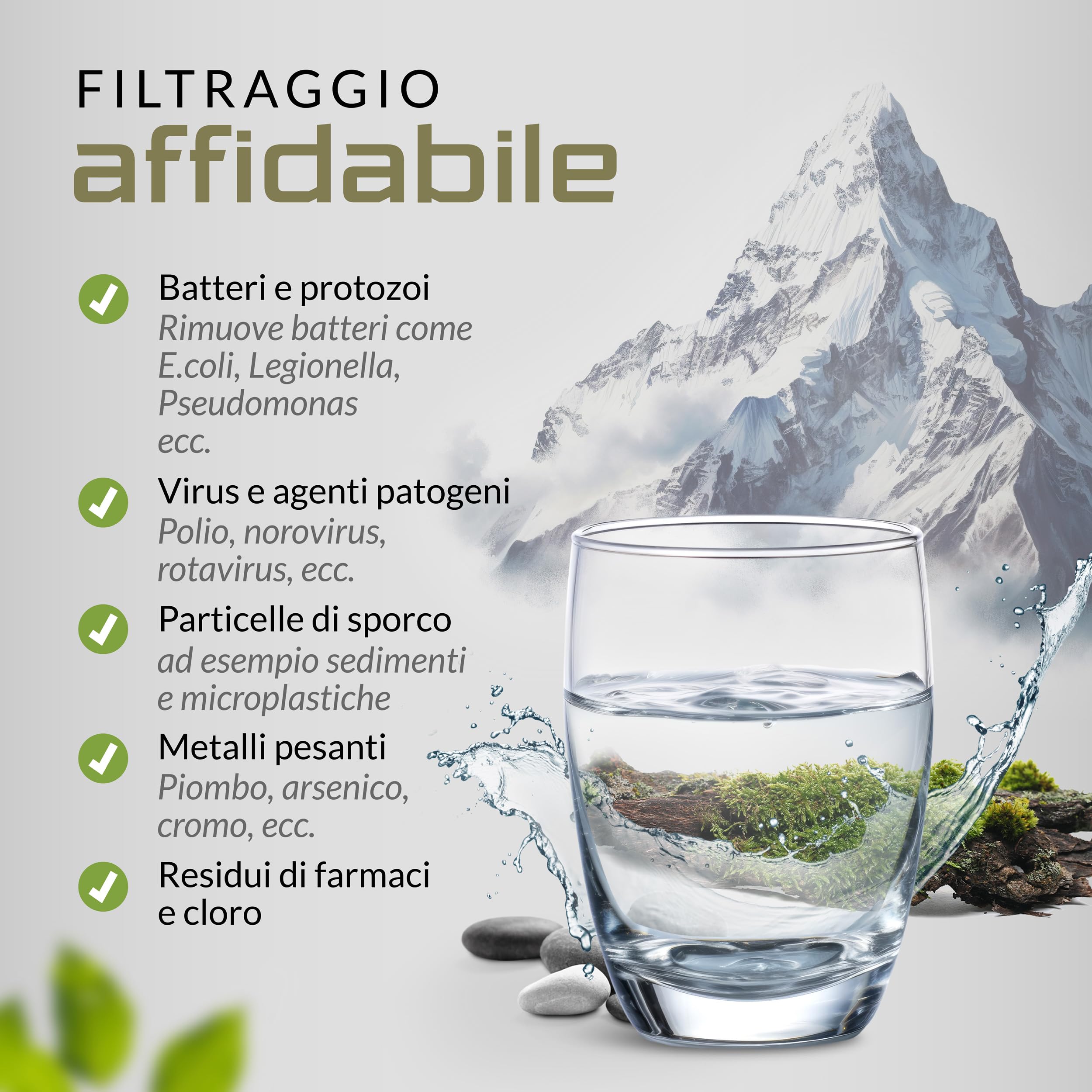 Borraccia Con Filtro BERGKVIST FJÄLLKLAR 500 Ml - Per Acqua Pulita In Outdoor, Nero - Foto 12