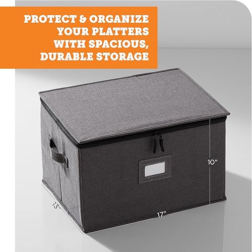 Miniatura 7 de storageLAB Contenedores de almacenamiento de copas de vino, organizador de carcasa dura para juegos de copas y cristalería, caja de almacenamiento