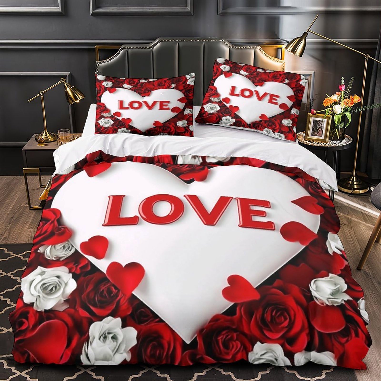 Housse de couette 135x200 pour chambre de fille ado style romantique