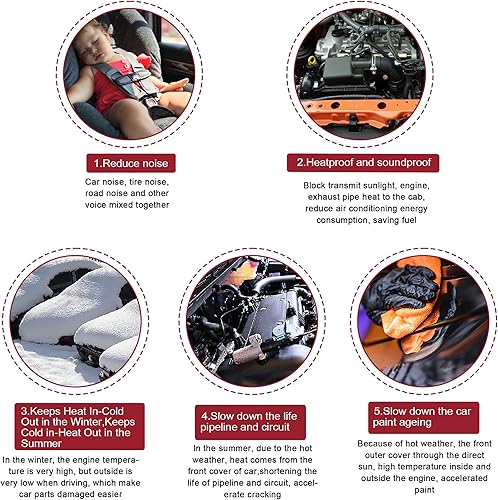 Miniatura 4 de ACROPIX Alfombrilla de amortiguamiento de sonido para automóvil, 27.2 pies cuadrados, amortiguador de espuma de ondas a prueba de calor, 199 x 20