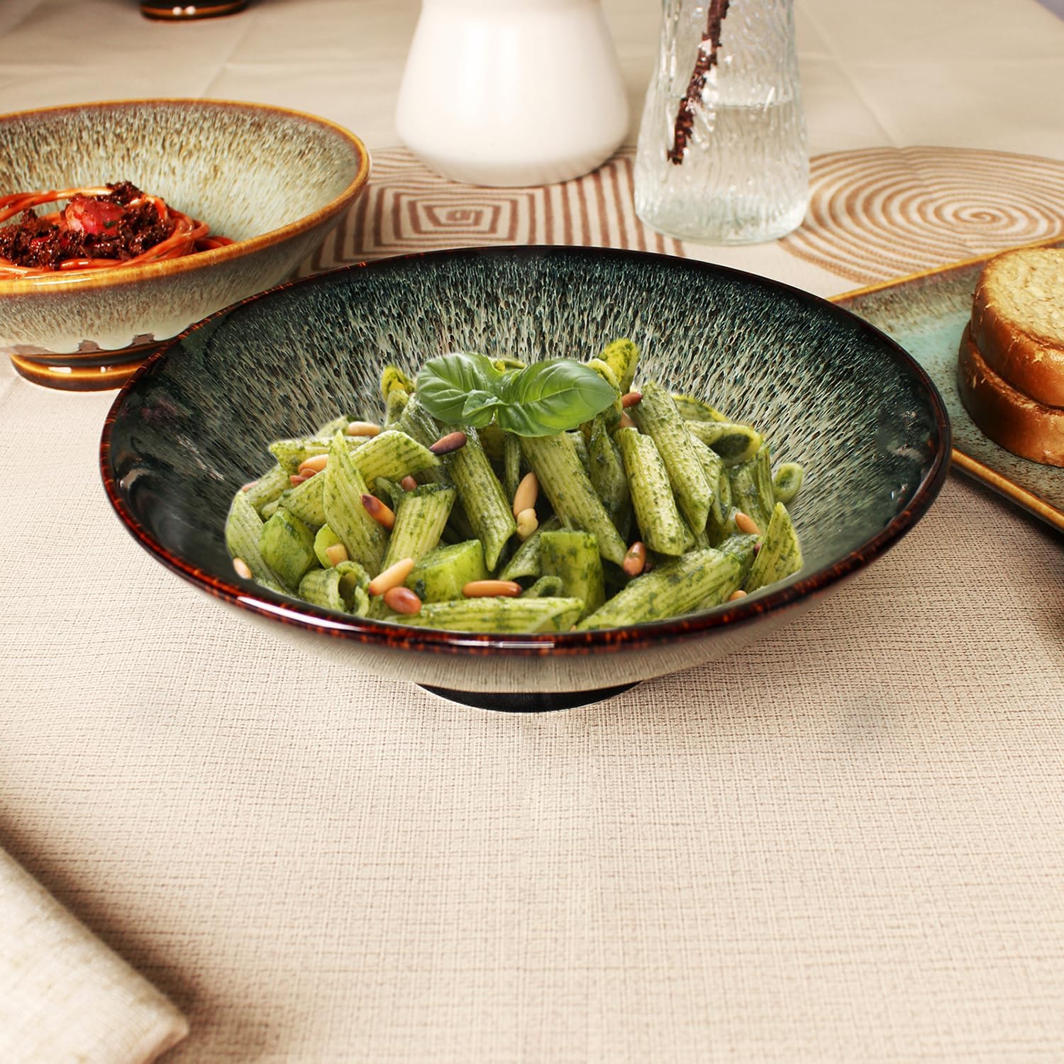 Ceramic Japanese Ramen Noodle Soup Bowl Set of 2, For Ramen, Pho, Soup, Salad, pasta, Asian Dishes,Udon noodles,Chinese Large Ramen Bowl - Microwave dishwasher oven safe, Black 8.2 Inch - Image 6