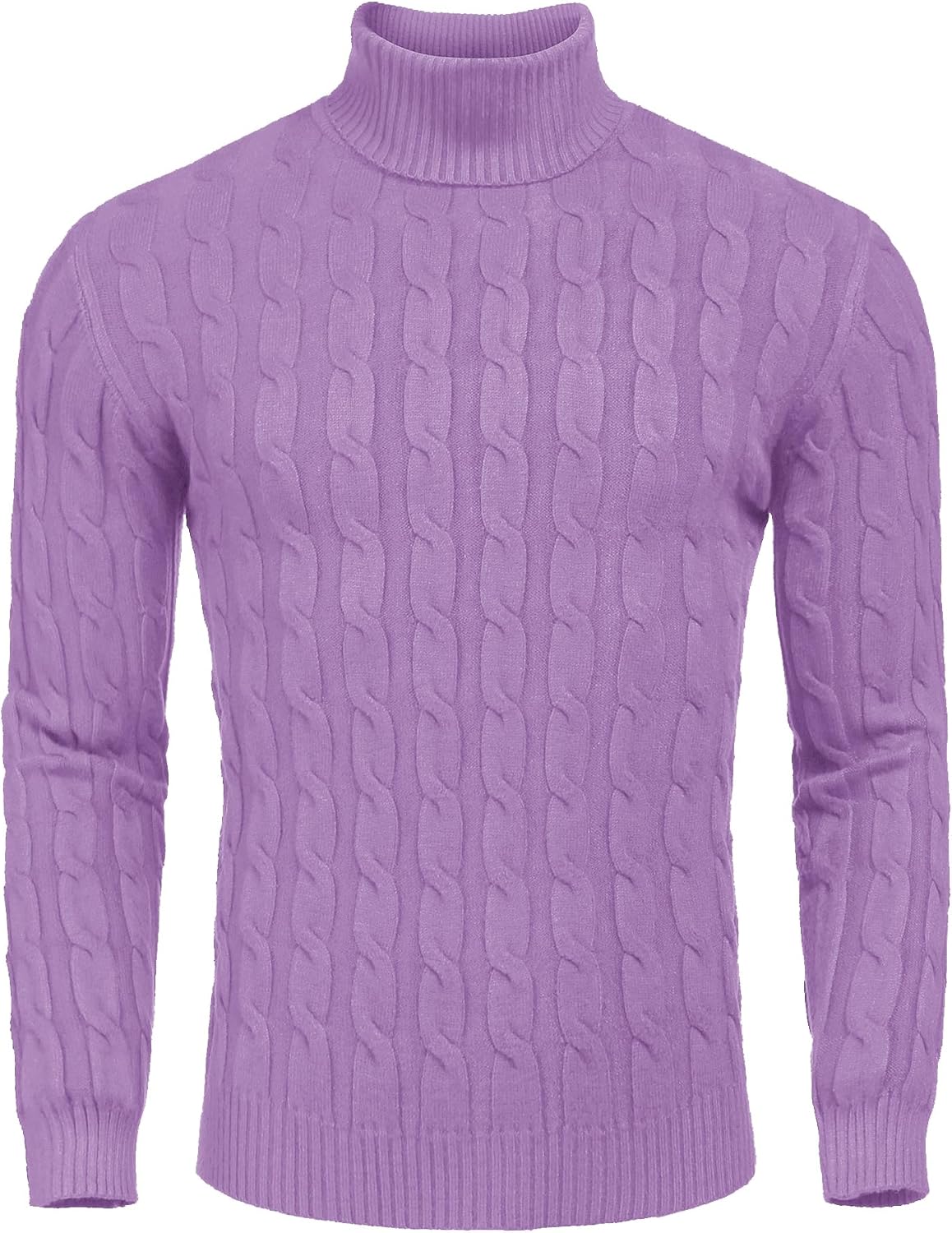Men's Slim Fit Turtleneck Twisted Knitted Pullover