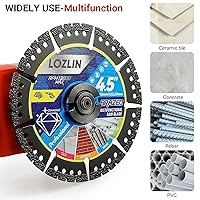 Vista 7 de Paquete de 3 Hojas de Sierra Multiusos de Diamante de 4.5" - Discos de Amoladora Angular de Servicio Pesado para Cortar