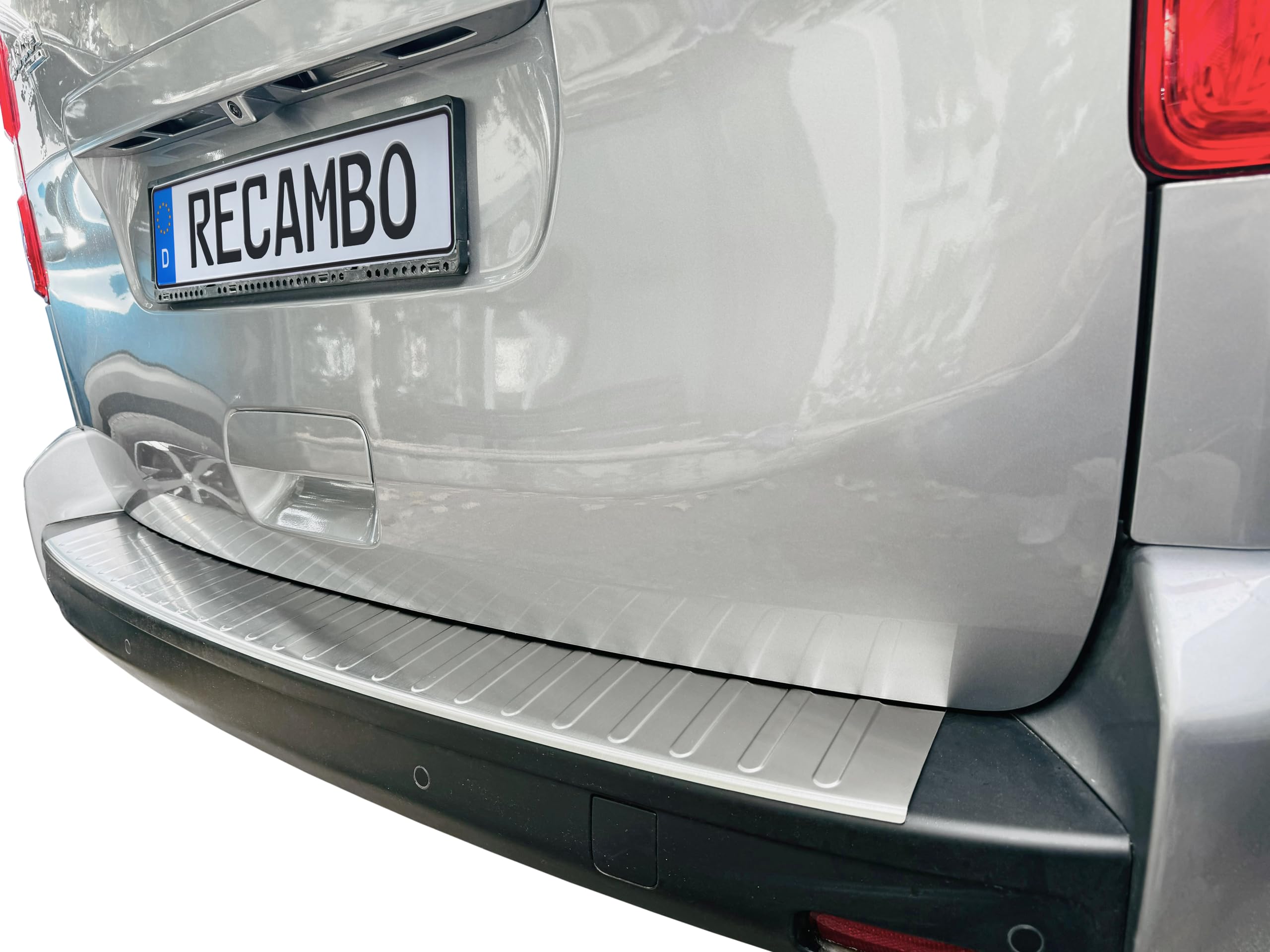 RECAMBO Protezione per paraurti in acciaio inox spazzolato opaco con texture compatibile con Peugeot Traveller anno di costruzione dal 2016 Styling e protezione per il paraurti