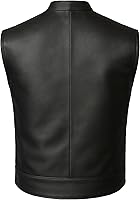 Vista 4 de Jackets 4 Bikes SOA - Chaleco de motociclista para hombre, piel de búfalo premium, múltiples bolsillos, estilo club, para todas las estaciones