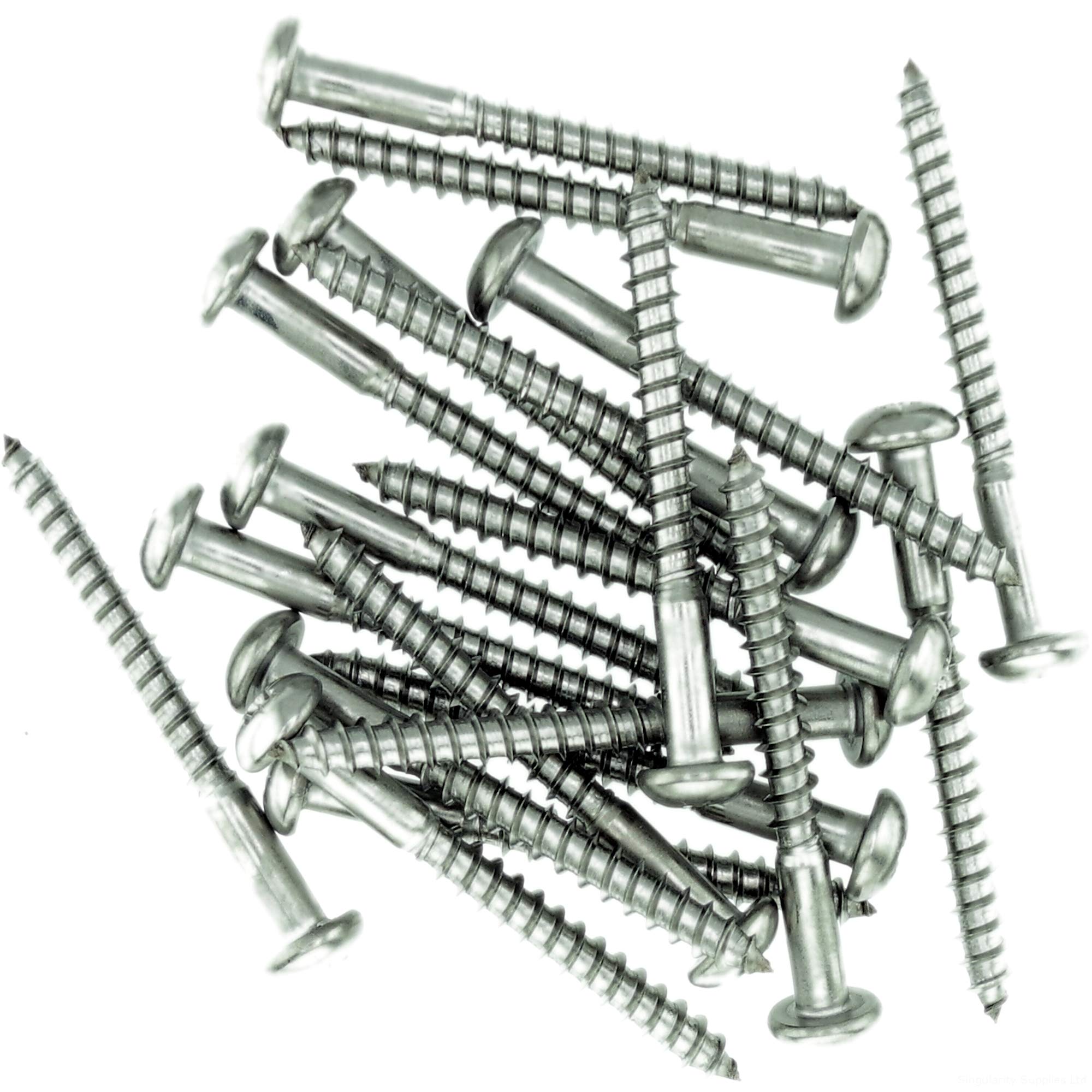 Singularity Supplies No.6 X 0.98 (3.5Mm X 25Mm) Pozi Pan Wood Screw - Stainless Steel (A2) (Pack Of 20)