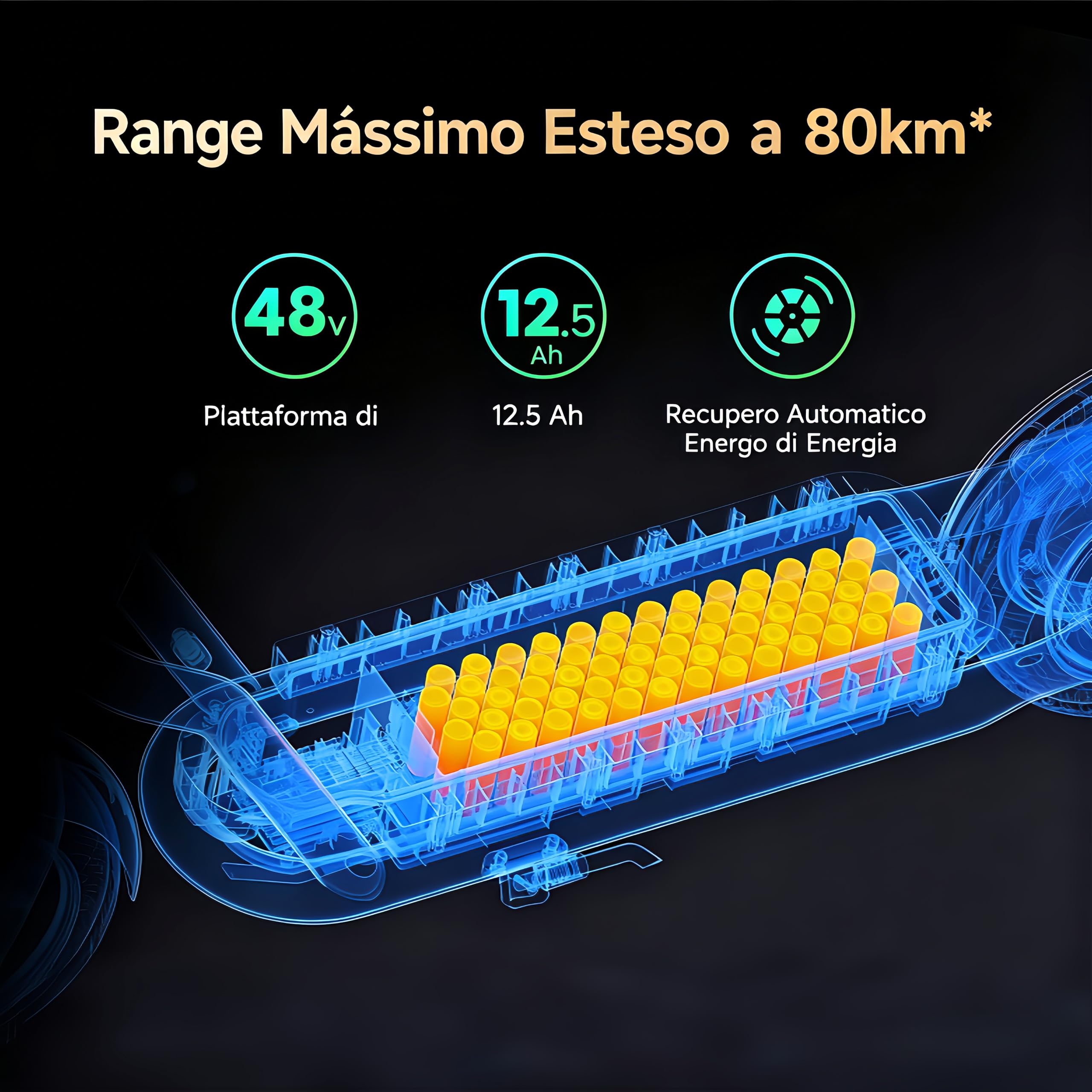 NAVEE N65i Monopattino Elettrico, Autonomia 65km, 3 Modalità di Guida, Pneumatici Tubeless 10,5", Pieghevole, IPX5, 24% Pendenza