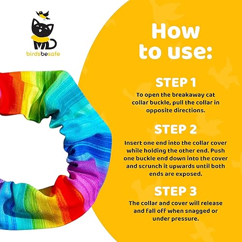 Miniatura 4 de Birdsbesafe® Funda para collar de gato para pájaros, collar de gato con advertencia de pájaros, científicamente probado para ayudar a evitar que tu