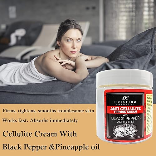 Miniatura 7 de Crema anticelulítica con pimienta negra, removedor de celulitis, reafirmante y aprieta el cuerpo, perfecta para tratamiento anticelulítico, masaje