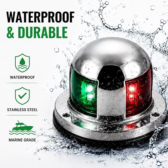 Boat Navigation Lights LED Marine Nav Light Red Green Bow Stern Light