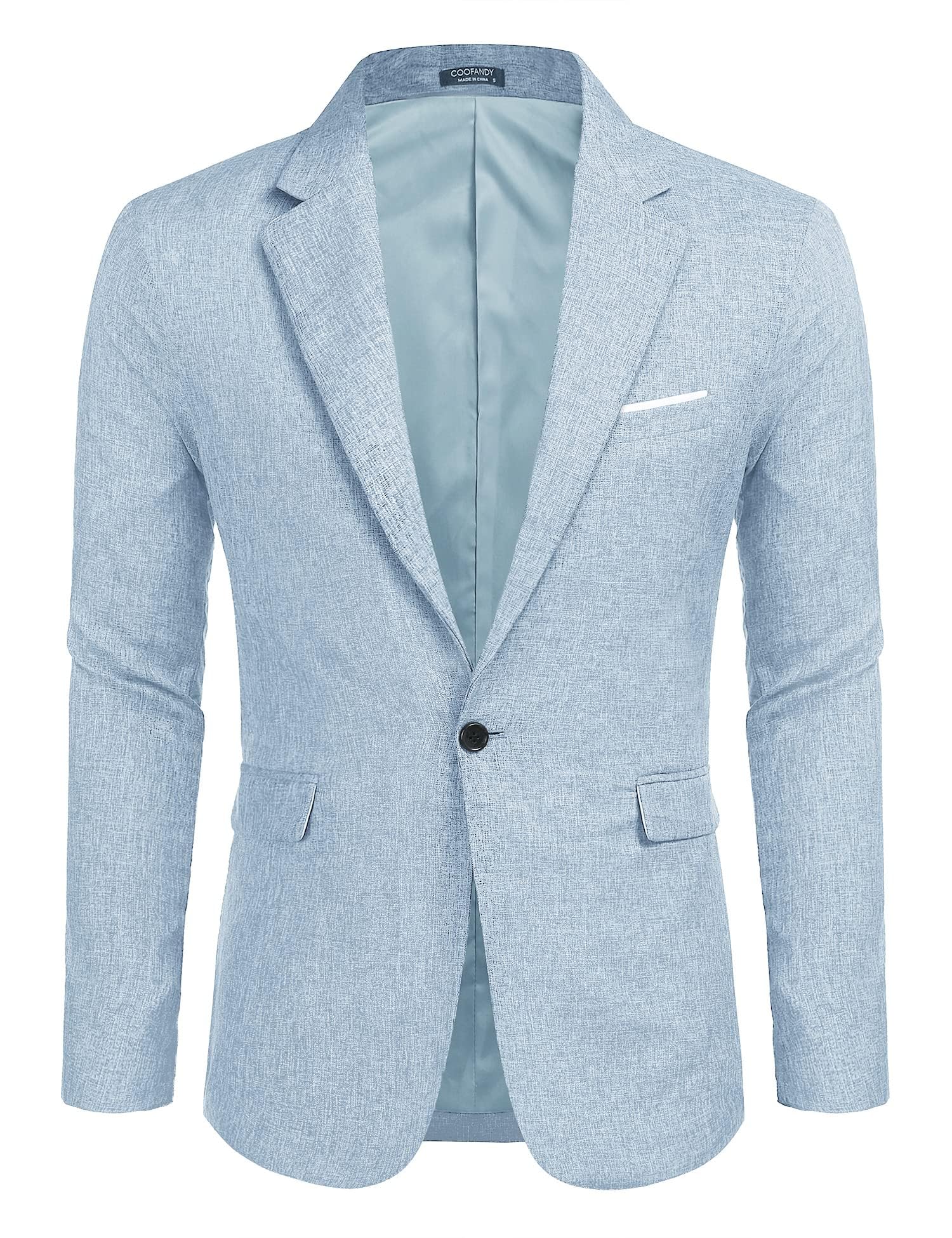 Coofandy - Giacca sportiva casual da uomo, leggera, con bottone singolo