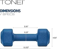 Vista 4 de Tone Fitness Neoprene Dumbbell Weight Pairs with Anti-Roll Square Head Multiple Options