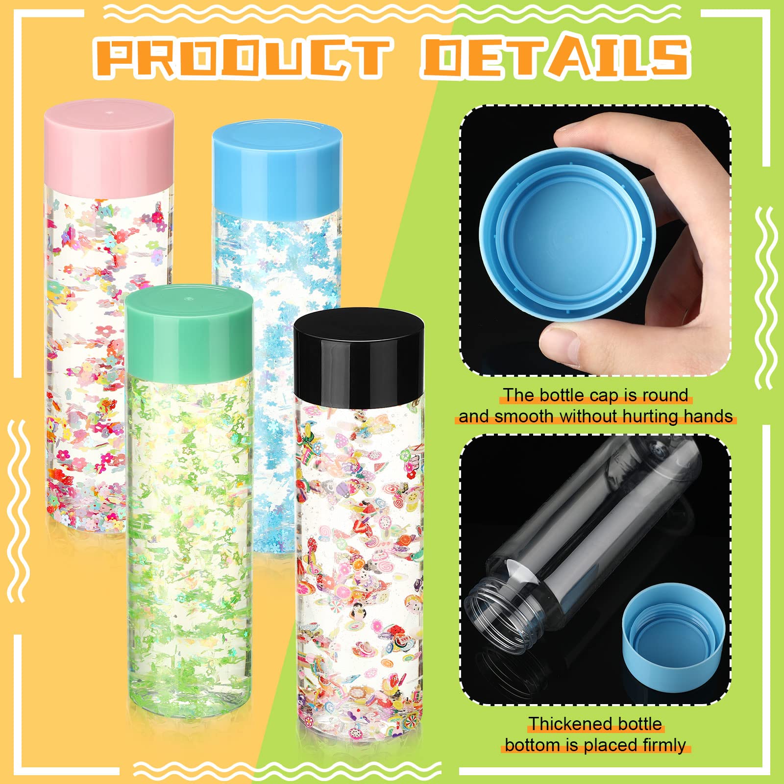 Bottiglie Di Plastica Con Tappo - Confezione Da 12 Da 400ml, Sicure Per Alimenti, Ideali Per Succhi E Bevande - Foto 7