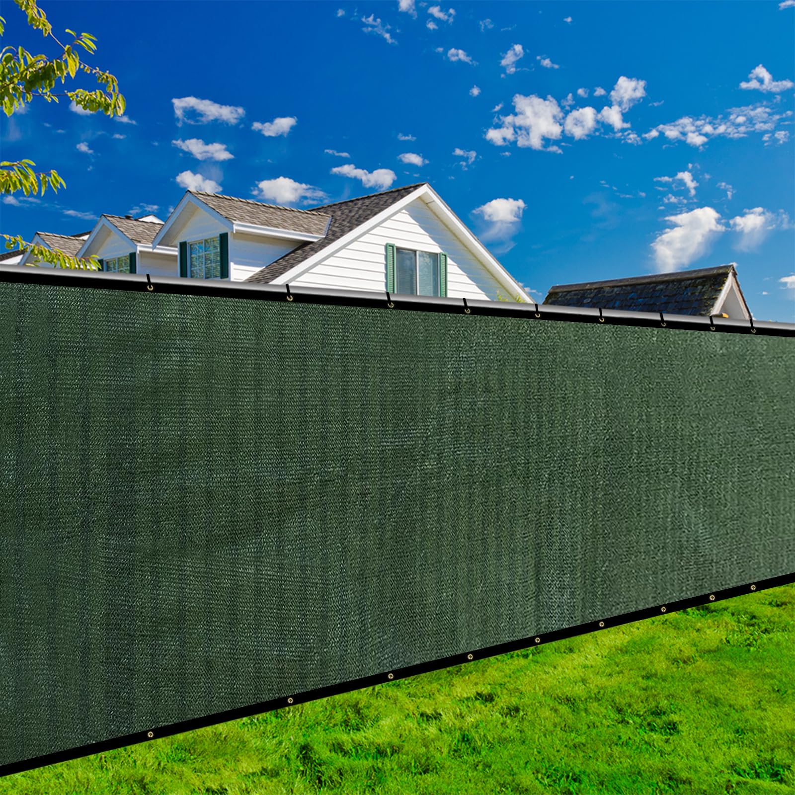 KANAGAWA Privacy Screen Fence 5 x 50ft, 90% Blockage Screen, Dark Green