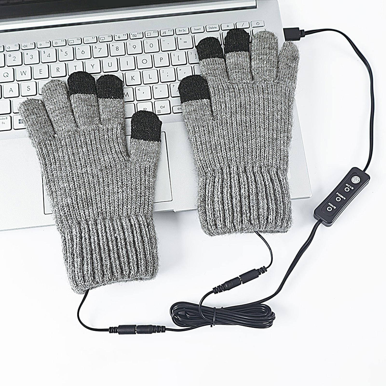 ZH1YFD Podgrzewane rękawiczki USB - Elektryczne ciepłe rękawiczki Podgrzewane rękawiczki USB unisex | Rękawiczki elektryczne z możliwością podłączenia do USB, z ekranem dotykowym. Lekkie, podgrzewane