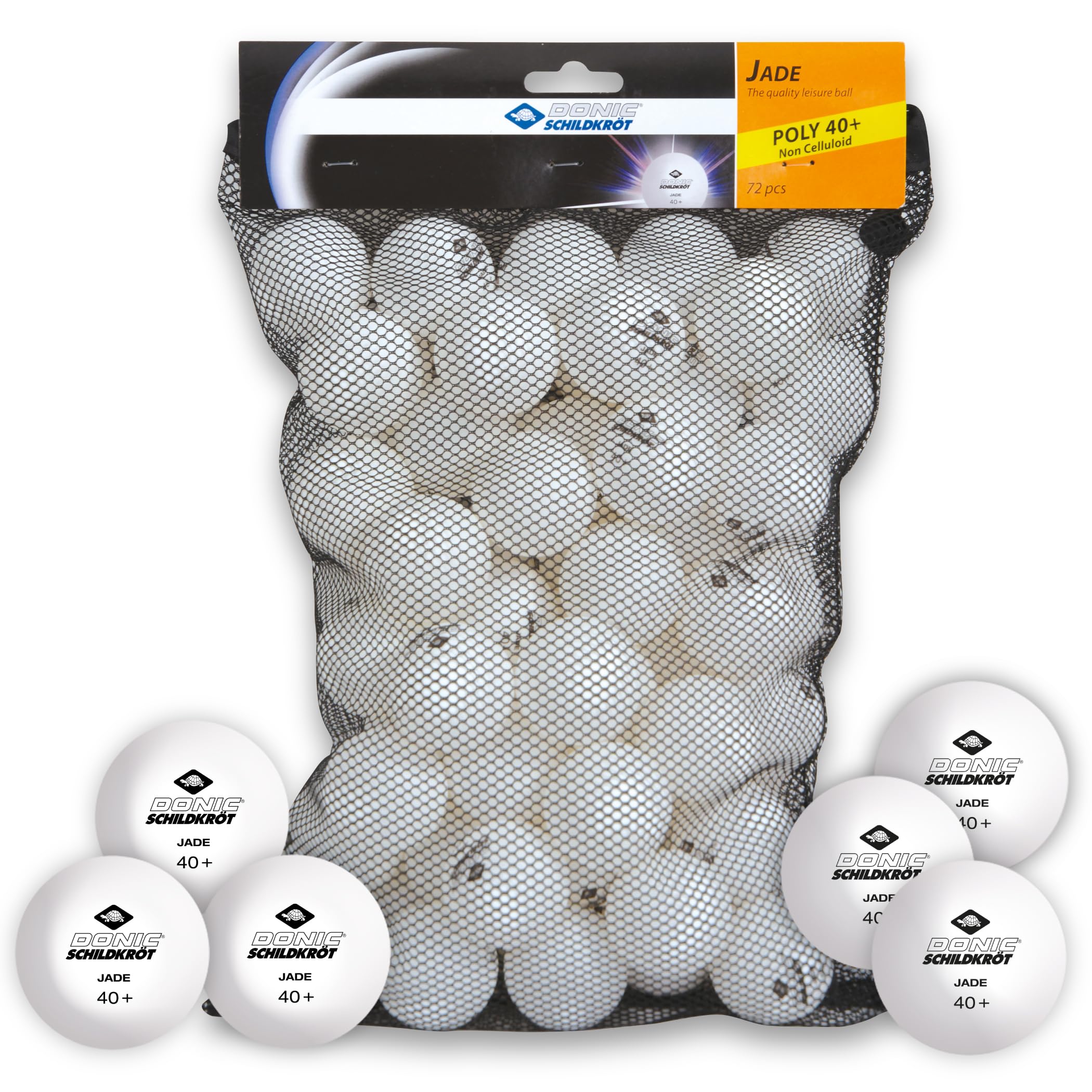 Schildkröt Donic Unisex - Adult Jade Table Tennis Ball, White, 40 mm