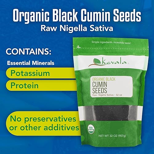 Miniatura 4 de Kevala Semillas de comino negro crudas orgánicas (Nigella Sativa) 1 libra