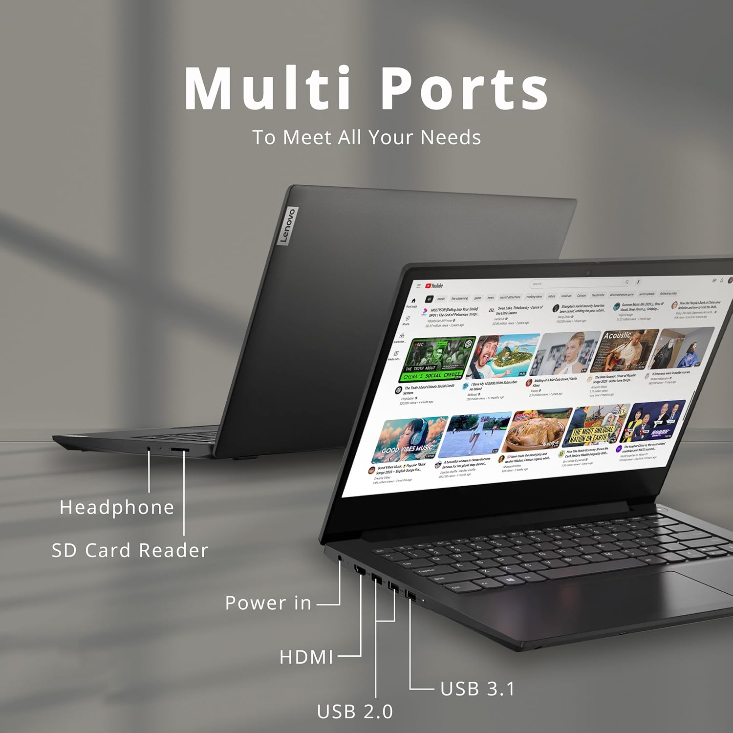 Lenovo Ideapad 3 14" HD Laptop, Intel Pentium Gold 6405U Processor, 8GB RAM, 256GB PCIe SSD, UHD Graphics, Speakers, WiFi, Webcam, Bluetooth, Win 10 S, Black, 32GB Hotface USB Card