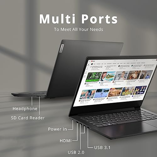 Miniatura 8 de LENOVO Ideapad 3 - Laptop HD de 14 pulgadas, procesador Intel Pentium Gold 6405U, 12 GB de RAM, SSD PCIe de 512 GB, gráficos Intel UHD, altavoces,
