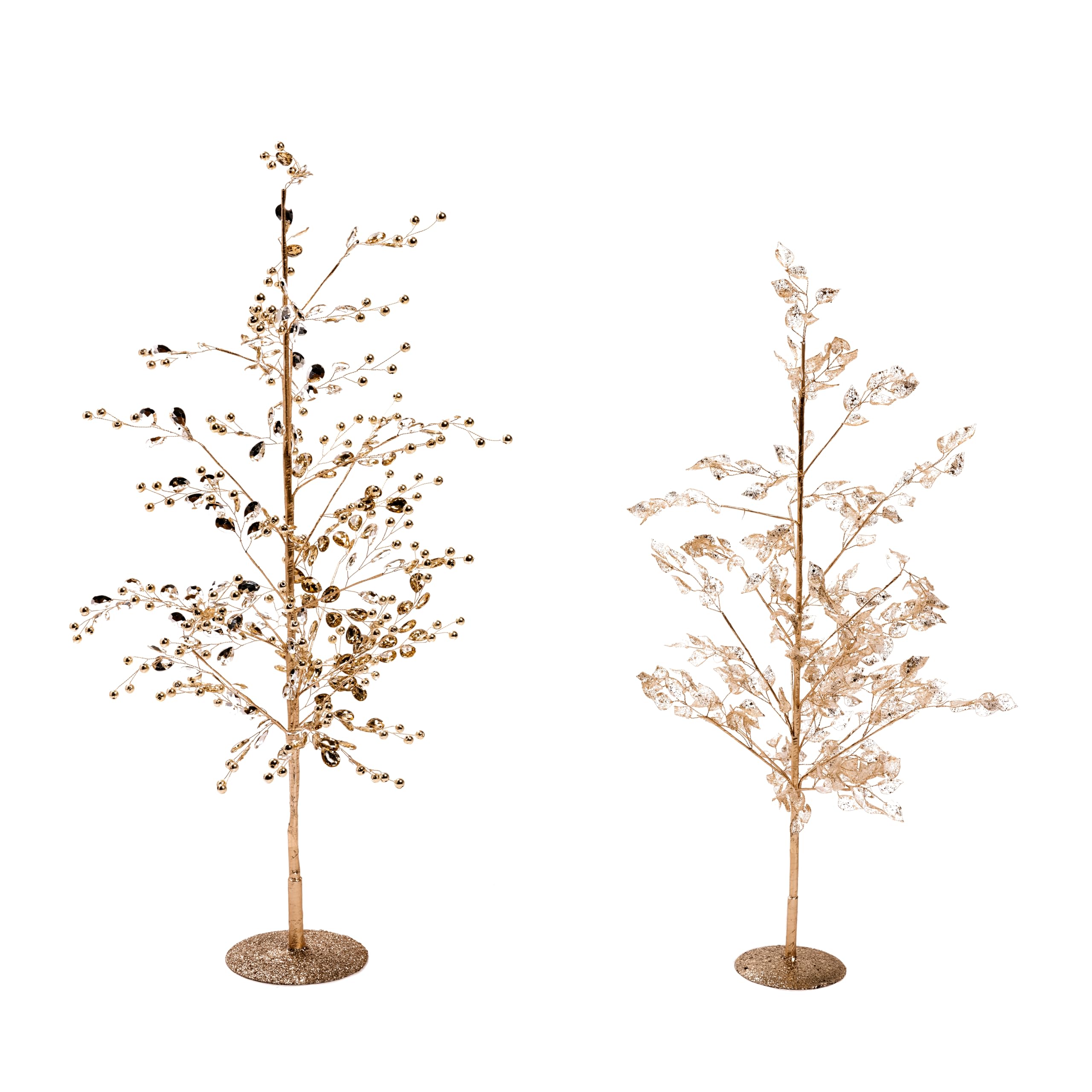 Árbol de alambre de metal dorado con gemas acrílicas de alta calidad