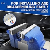 Vista 5 de Mordazas de tornillo de banco de 6 pulgadas, protectores magnéticos fuertes para mordazas de vicio, protector multiusos para tornillo de metal de 6