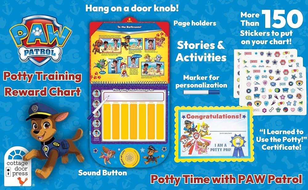 paw-patrol-potty-training-reward-chart-potty-time-with-the-pups-workbook-includes-stories-activities-stickers-and-sound-button-cottage-door-press-cottage-door-press-9781646389902-amazon-com-books for Free Printable Paw Patrol Potty Chart Paw Patrol Potty Training Reward Chart, Potty Time With the Pups! Workbook Includes Stories, Activities, Stickers, and Sound Button: Cottage Door Press, Cottage Door Press: 9781646389902: Amazon.com: Books for Free Printable Paw Patrol Potty Chart