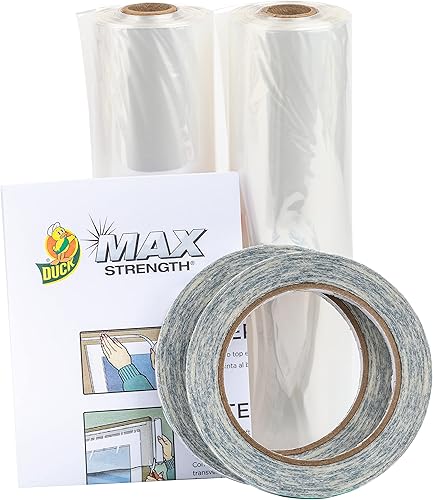 Miniatura 2 de Duck Kit de aislamiento de ventana MAX Strength, kit de sellado de ventana de invierno para hasta 10 ventanas, película retráctil resistente que se