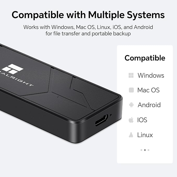 Carcasa externa TR HR-EB110 para SSD M.2 NVMe USB-C miniatura 7