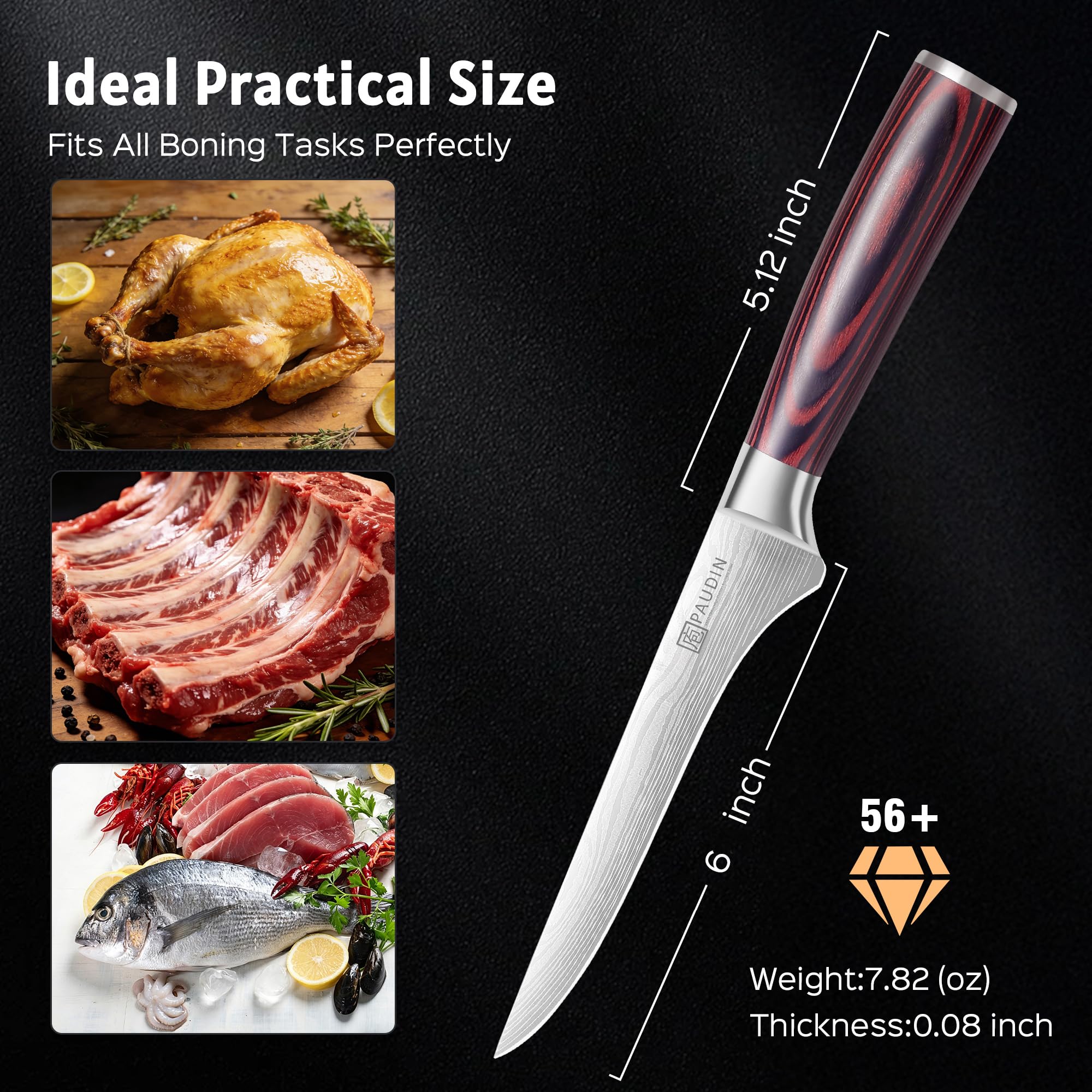 PAUDIN Boning Knife - Super Sharp & Durable -8 PAUDIN Boning Knife - Super Sharp & Durable -8