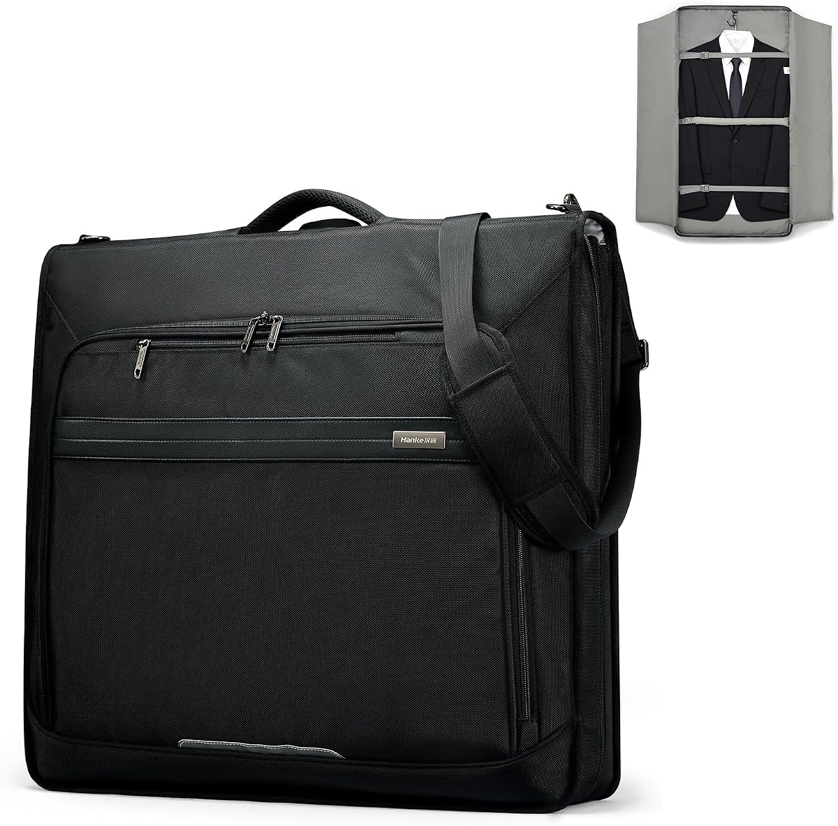 Premium Garment Bags for Travel, Business Travel Suit Bag, Black | Wrinkle-Free System, Up to 4 Suits, Fits 17.3 Inch Laptop, Hanging Clothes, Shoe Compartment, Shoulder Strap, Water-Resistant