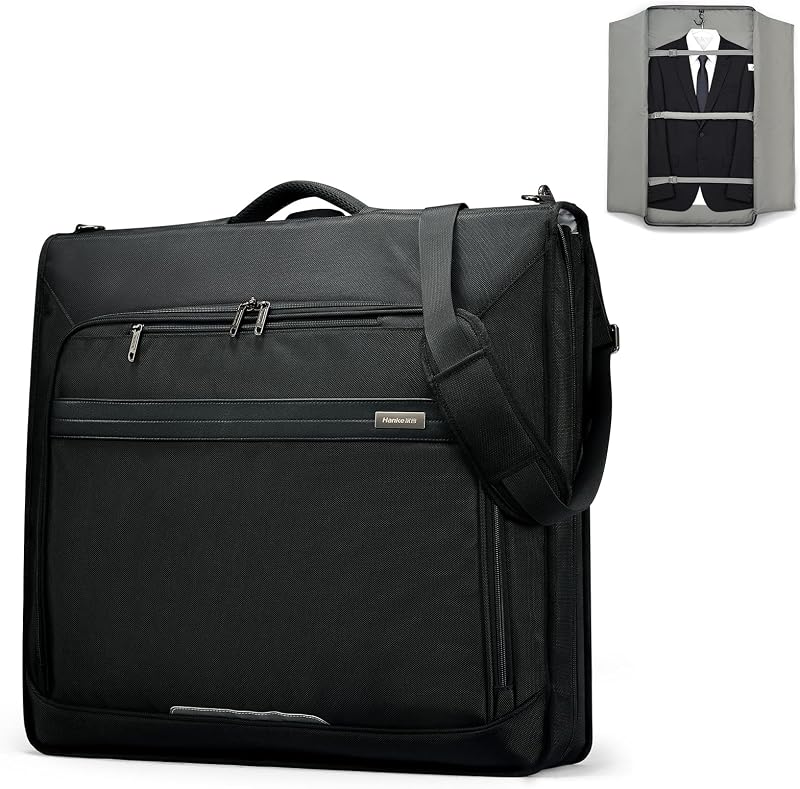 Premium Garment Bags for Travel, Business Travel Suit Bag, Black | Wrinkle-Free System, Up to 4 Suits, Fits 17.3 Inch Laptop, Hanging Clothes, Shoe Compartment, Shoulder Strap, Water-Resistant