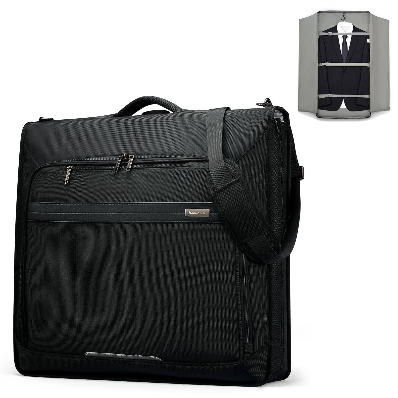 Hanke Premium Garment Bags for Travel Business Travel Suit Bag with Wrinkle-Free System Fits 4 Suits 17 3