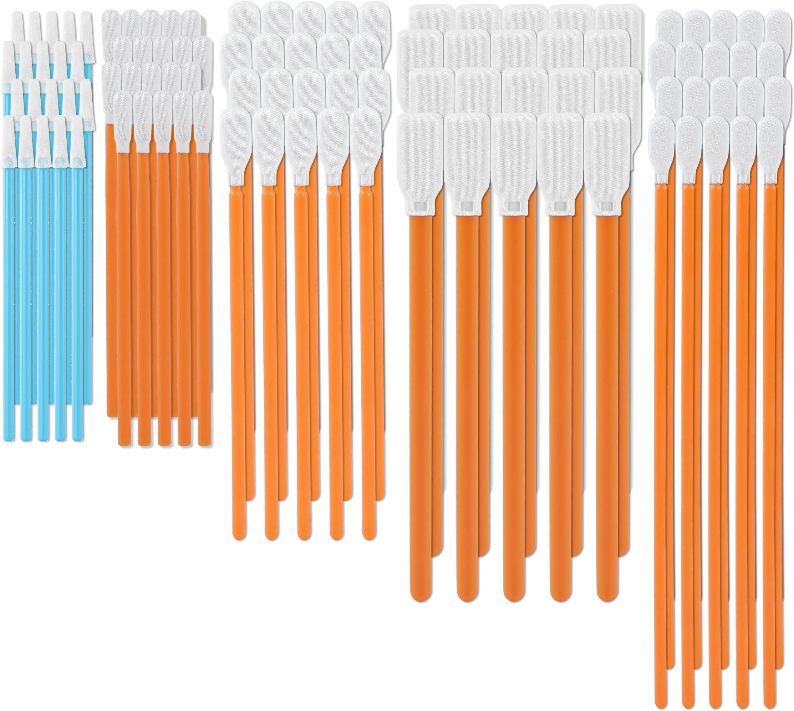 AAwipes Cleaning Swab Kit Microfiber Knitted Polyester Swab Sticks (5 Types, Total 100 Packs) Lint Free Swabs for Printer, Gun, Optics Lens, Camera, Arts and Crafts, Automotive Detailing (FA501)